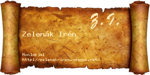 Zelenák Irén névjegykártya